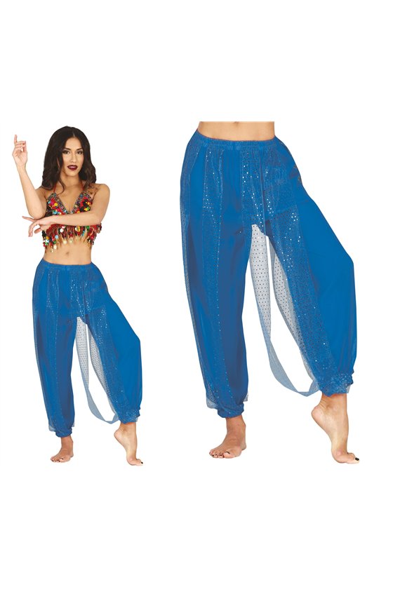 BLUE BELLY DANCE PANTS, ADULTS 38-40 (M)
