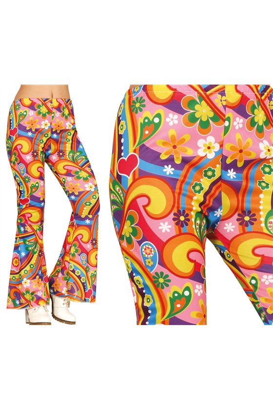 RAINBOW HIPPIE FLARED PANTS WOMEN, 42-44 (L)