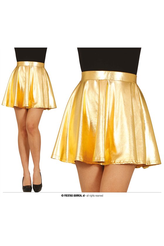 METALLIC GOLD SKIRT, WOMEN, 38-40 (M)