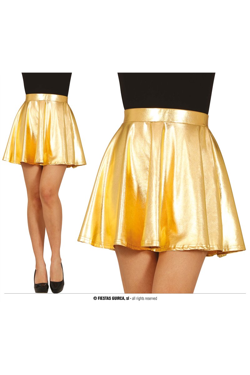 METALLIC GOLD SKIRT, WOMEN, 38-40 (M)