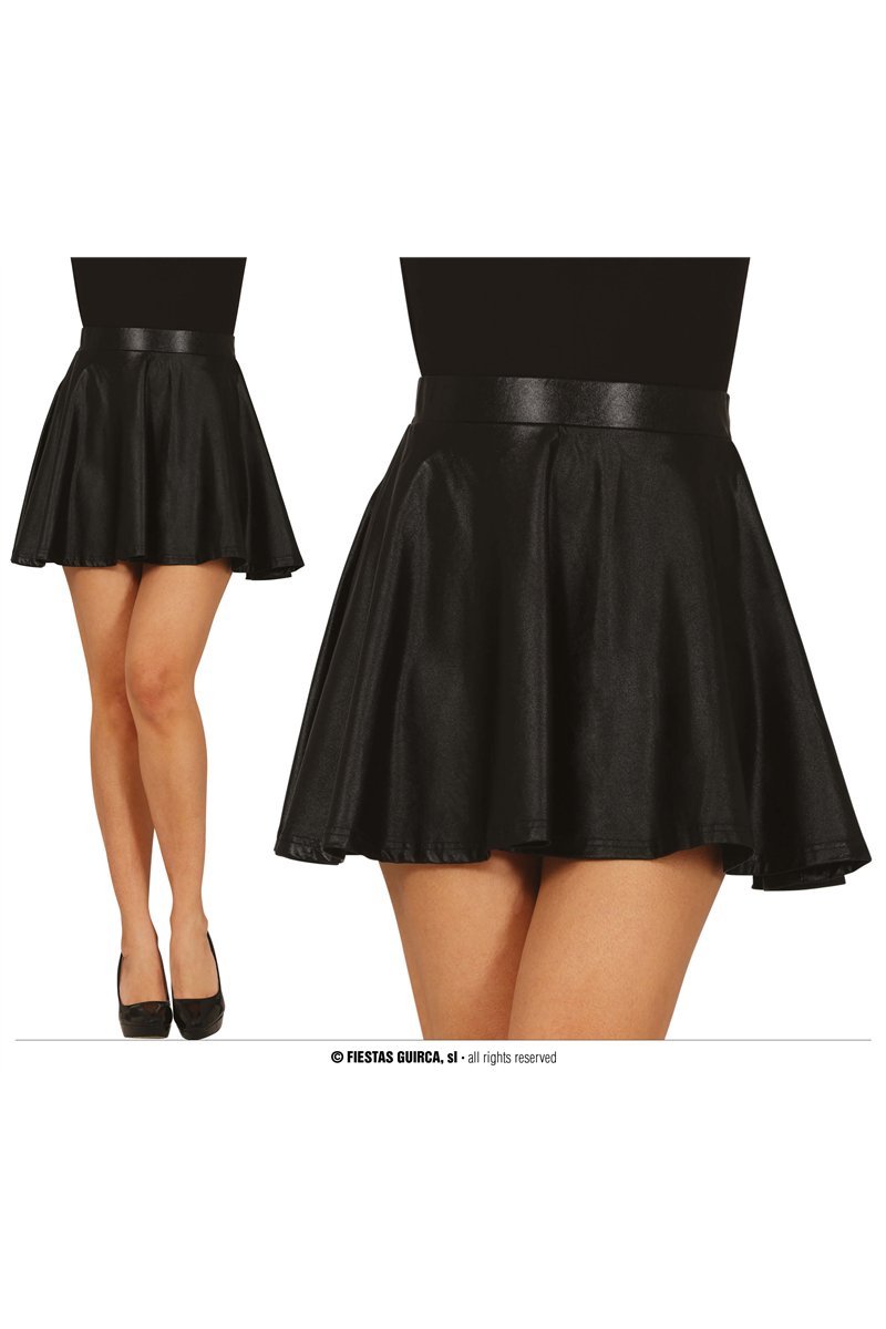 METALLIC BLACK SKIRT, WOMEN, 38-40 (M)