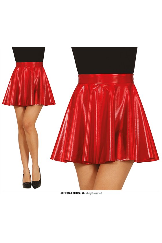 METALLIC RED SKIRT, WOMEN, 42-44 (L)