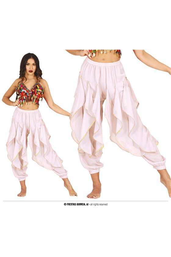 WHITE HQ BELLY DANCE PANTS, 42-44 (L)