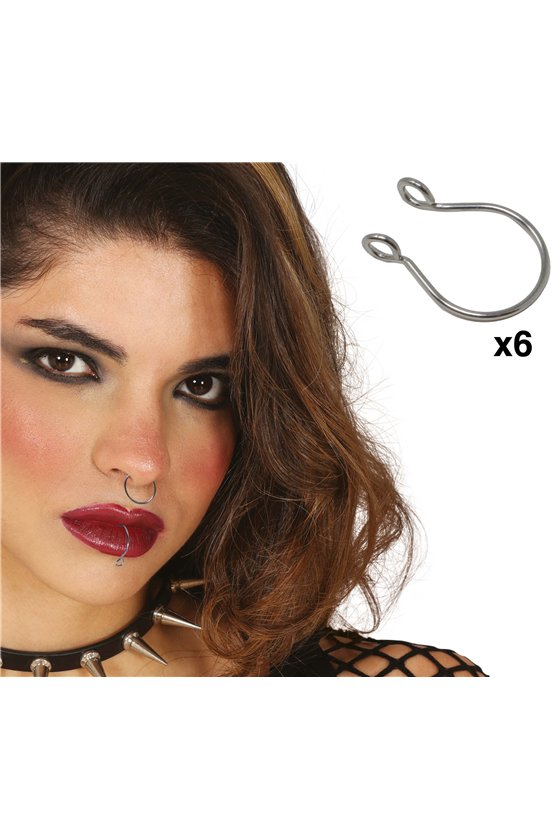 6 FAKE METAL PIERCINGS