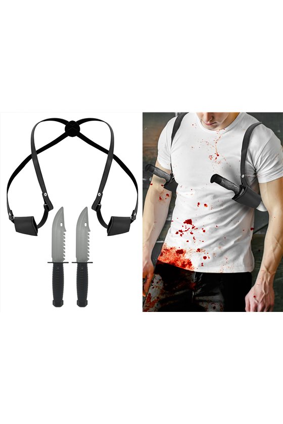 SHOULDER HOLSTER WITH 2 KNIVES