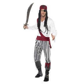 Pirate Man Costume, Black & White
