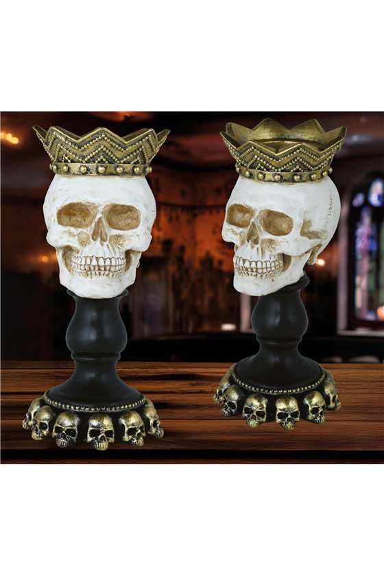 SKULL CANDLE HOLDER RESIN 25X12 CM