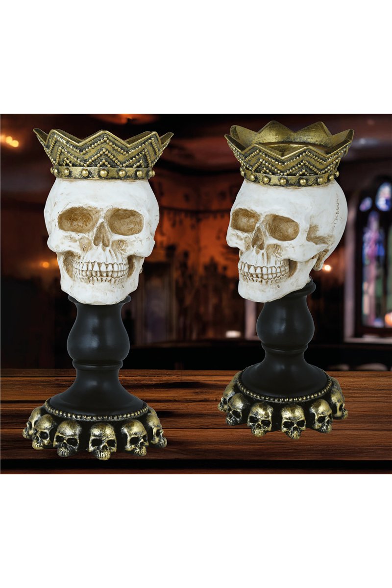 SKULL CANDLE HOLDER RESIN 25X12 CM