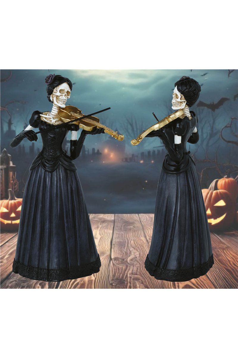 SKELETON LADY WITH VIOLIN RESIN 26X15 CM