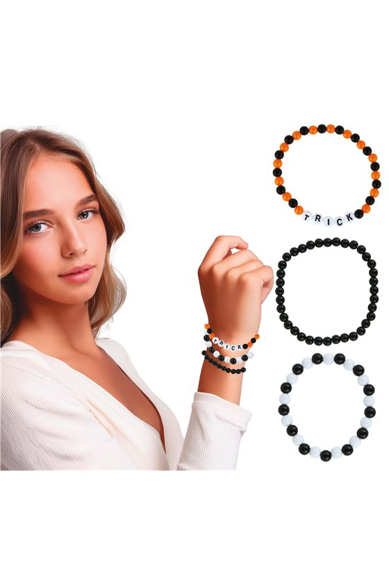SET OF 3 HALLOWEEN "TRICK" BRACELETS