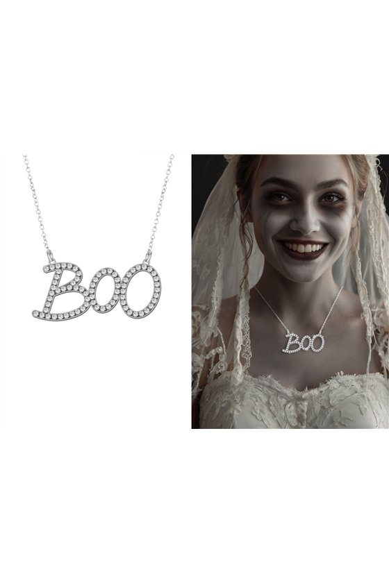BOO METAL NECKLACE, 5.5 CM