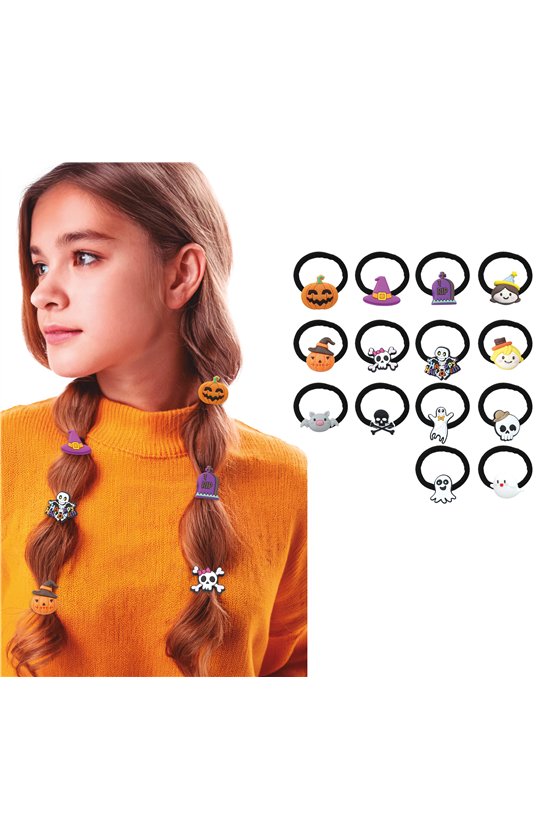 SET 14 HAIR BOBBLES HALLOWEEN