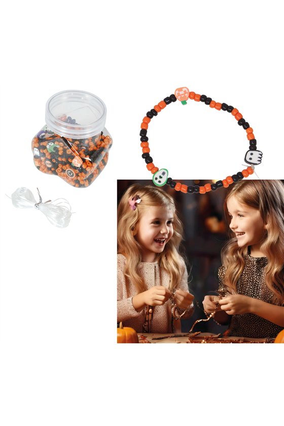 JAR OF 1300 HALLOWEEN BRACELET PIECES, DIY