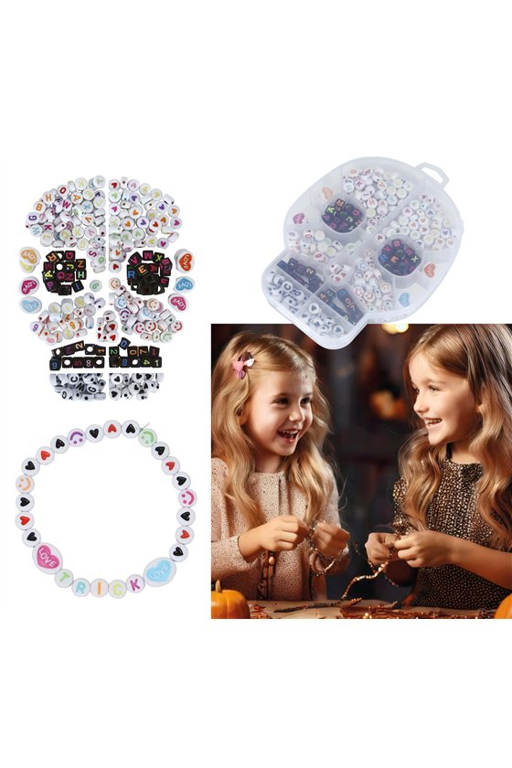 SKULL BOX 270 HALLOWEEN BRACELET PIECES, DIY