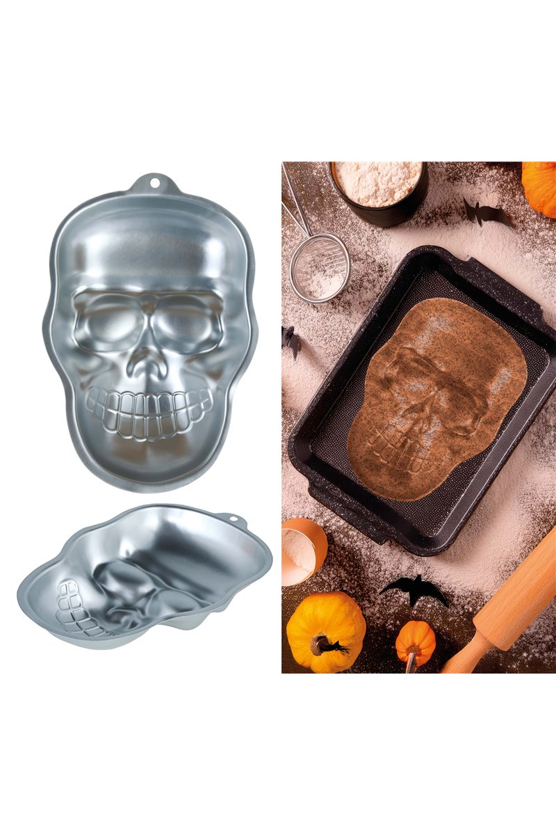 ALUMINUM ALLOY SKULL MOLD, 27X18 CM