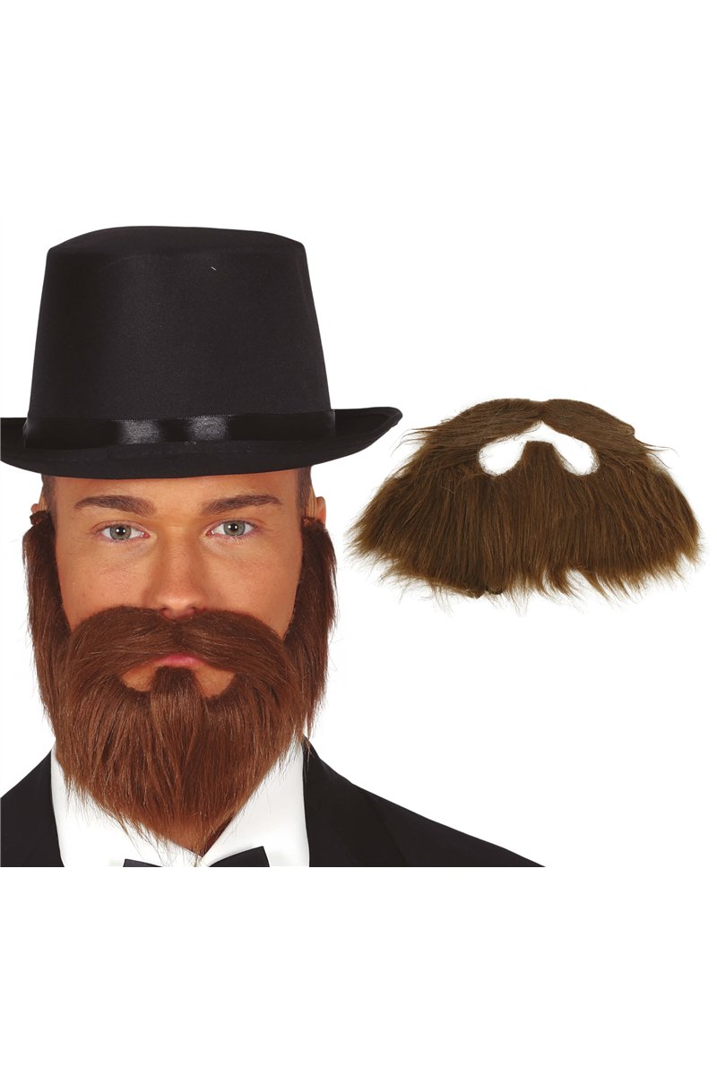 BROWN BEARD AND MOUSTACHE WITH ELASTIC G