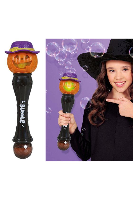 PUMPKIN WAND BUBBLES LIGHT AND SOUND, 32 CM