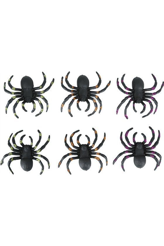 6 SPIDER BLISTER WITH GLITTER, 7 CM