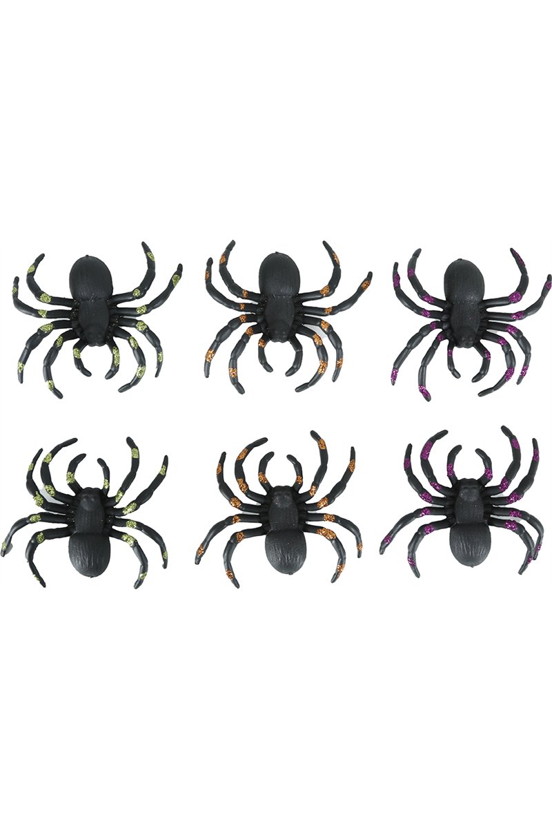 6 SPIDER BLISTER WITH GLITTER, 7 CM