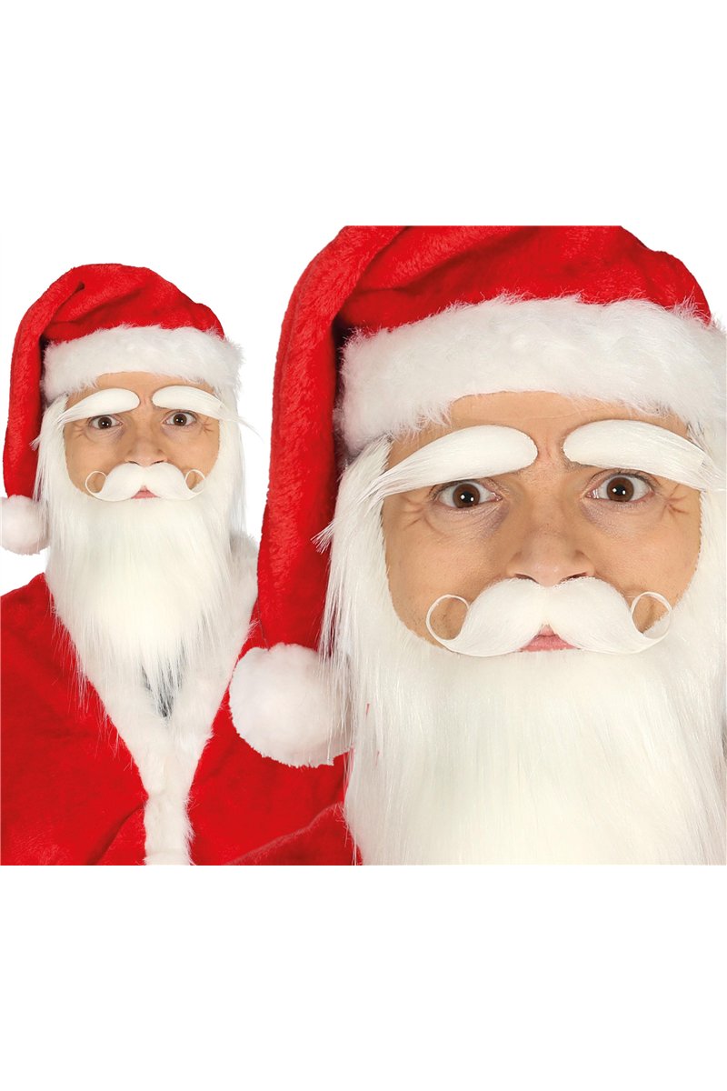WHITE BEARD, MOUSTACHE AND EYEBROWS