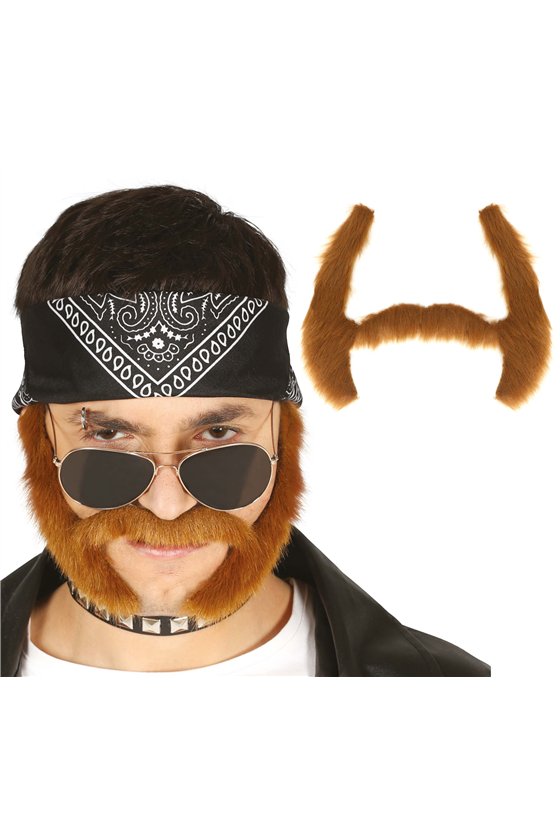 BROWN MOUSTACHE AND SIDEBURNS