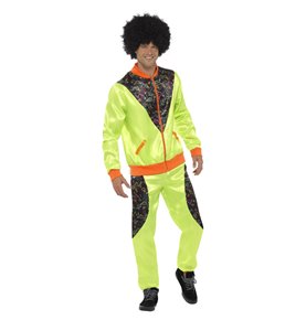 Retro Shell Suit Costume, Mens, Neon Green