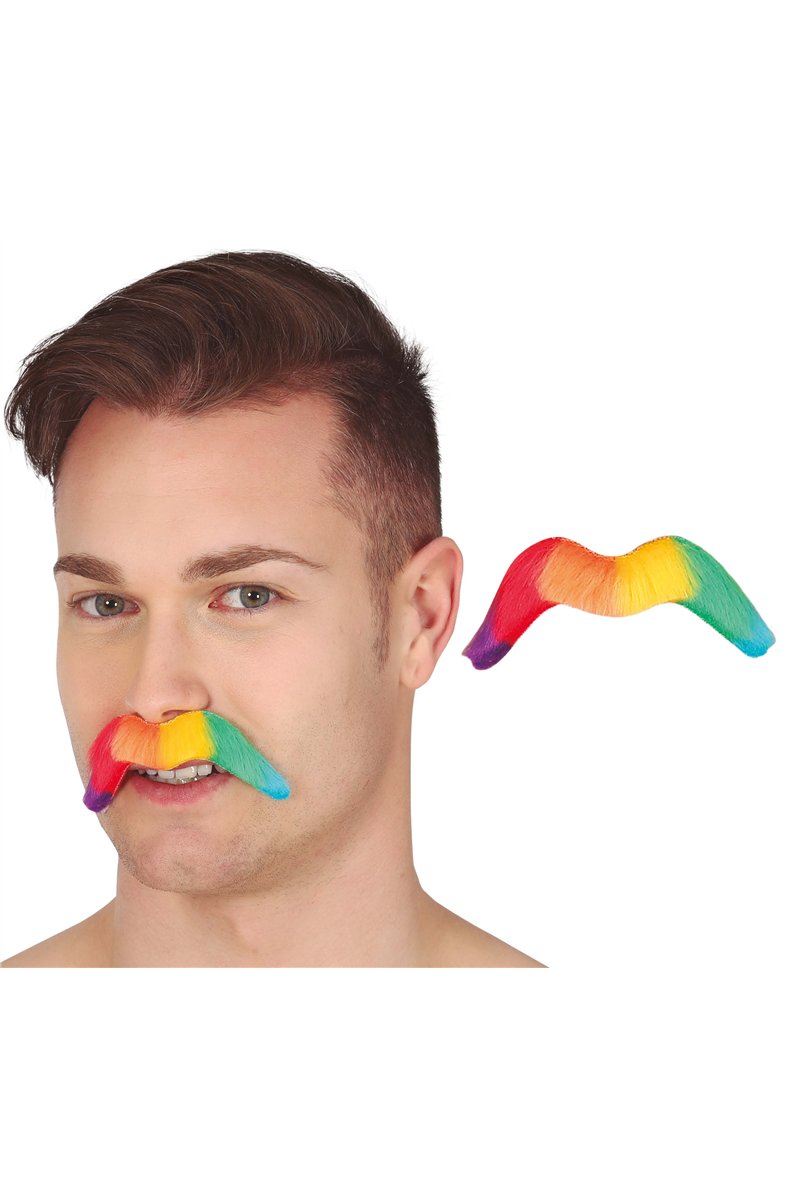 RAINBOW MOUSTACHE 10 CMS.