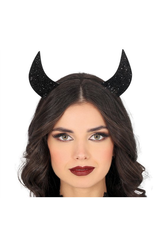SHINY BLACK HORNS HEADBAND