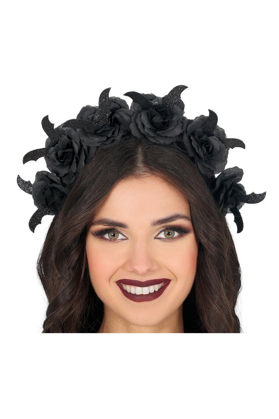 BLACK FLOWERS HEADBAND
