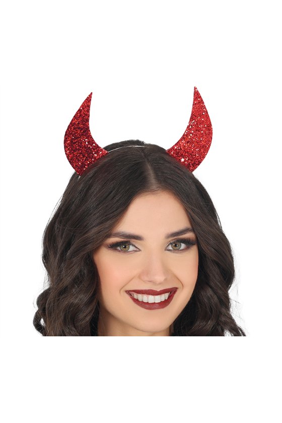 SHINY RED HORNS HEADBAND