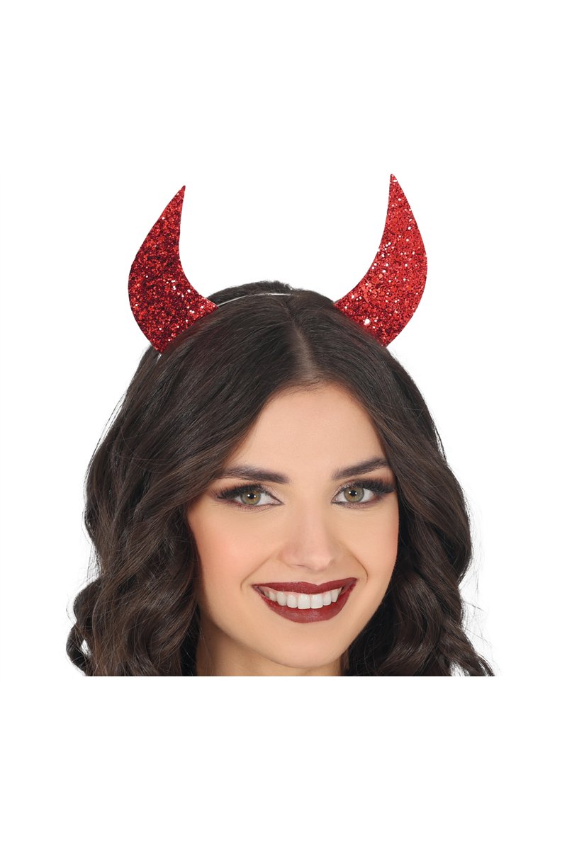 SHINY RED HORNS HEADBAND