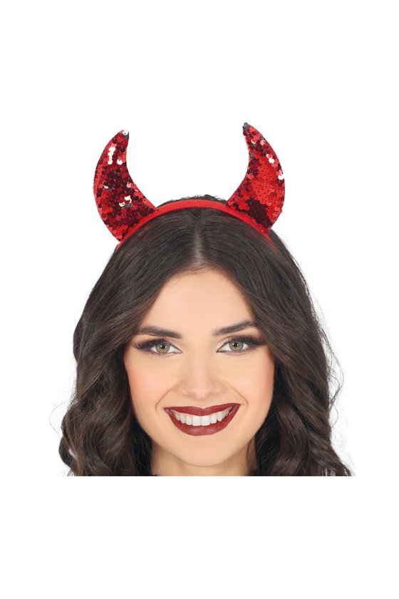SHINY RED HORNS HEADBAND