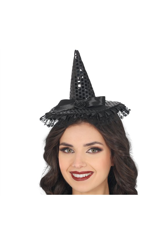 MINIHAT WITCH WITH BLACK SEQUINS