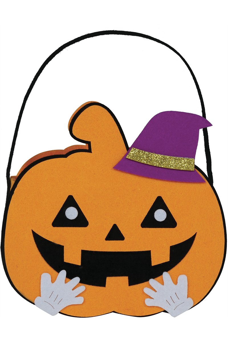 FELT PUMPKIN BASKET, 16 CM