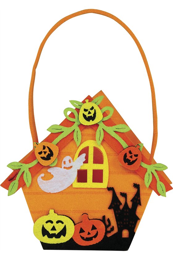 WITCH'S HOUSE BASKET FELT, 14 CM