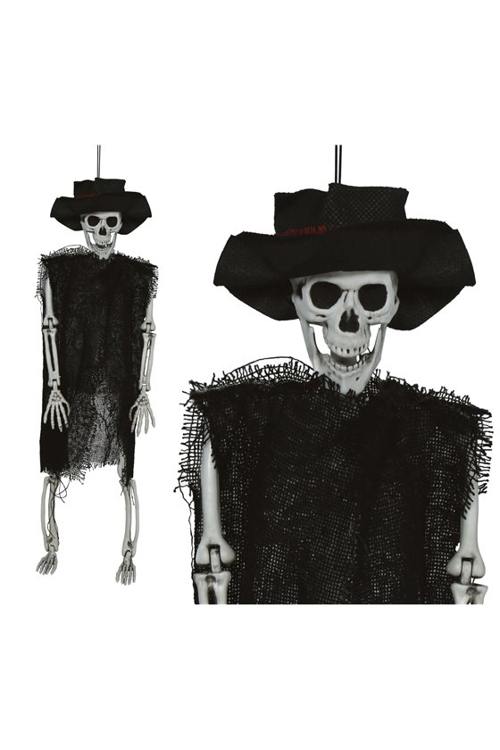 HANGING SKELETON WITH HAT 47 CM