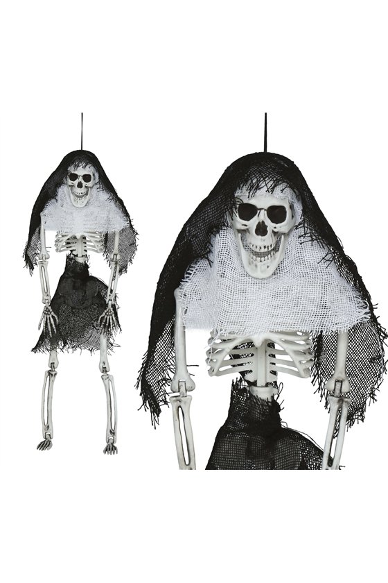 HANGING SKELETON WITH HOOD 45 CM