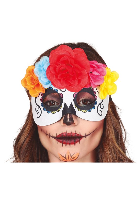 "LA CATRINA" WITH FLOWERS MASK