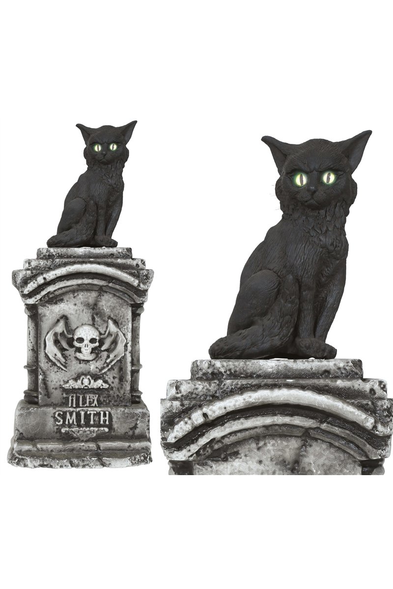 GRAVESTONE WITH CAT LIGHT AND SOUND 90X40 CM