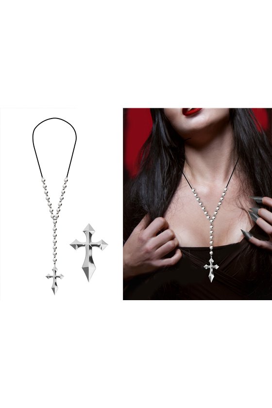 METALIC NECKLACE WITH CROSS