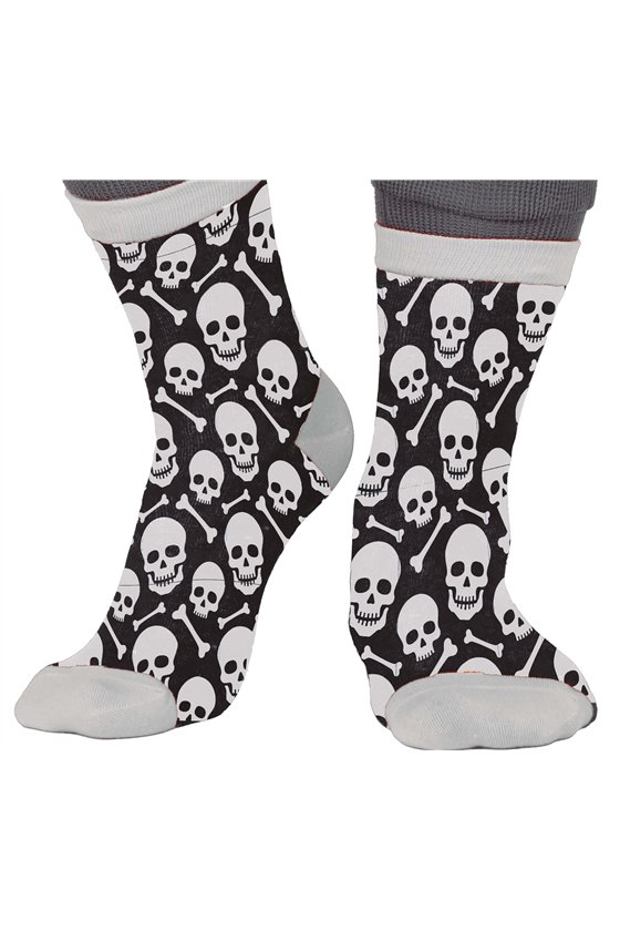 SKULL HALLOWEEN SOCKS, SIZE 22-28