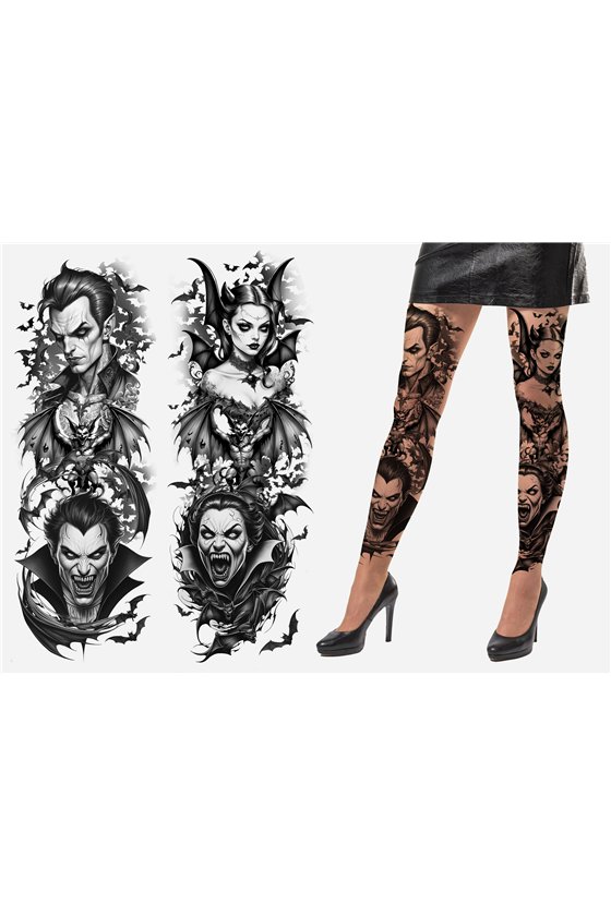 TATTOO EFFECT TIGHTS VAMPIRE