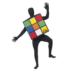 Rubik's Cube Unisex Costume, Multi-Coloured