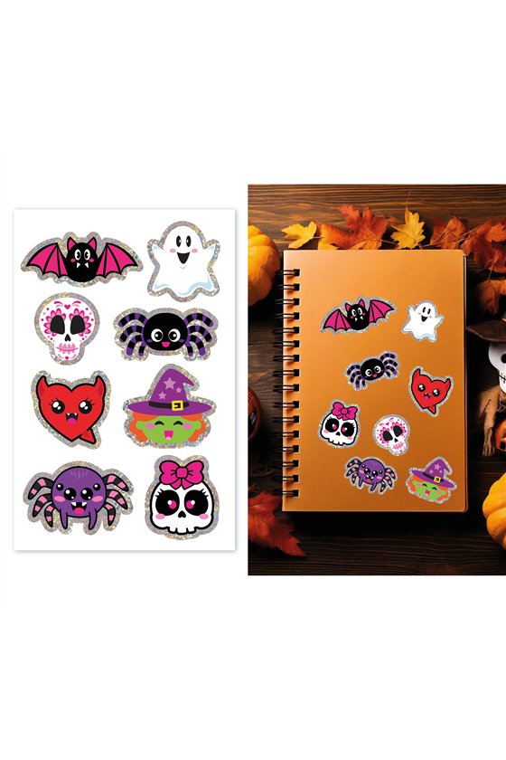 ASSORTED HOLOGRAPHIC HALLOWEEN STICKERS