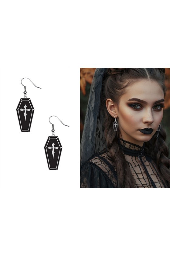 HALLOWEEN EARRINGS, COFFIN
