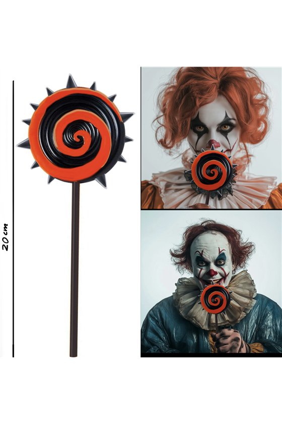 RED AND BLACK LOLLIPOP, 20 CM