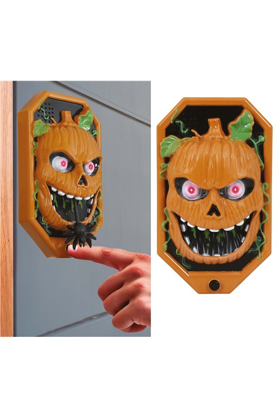 PUMPKIN DOORBELL, LIGHT, SOUND AND MOVEMENT, 20X11
