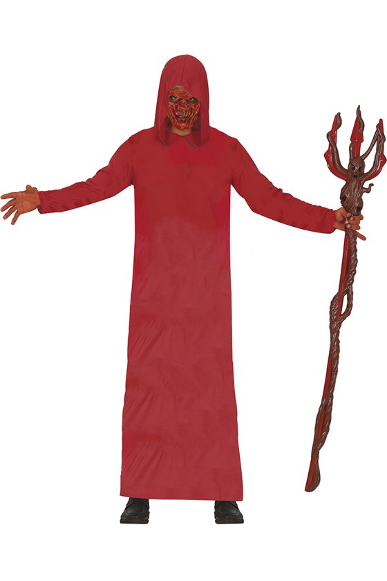 TUNIC WITH HOOD, RED, ADULT, SIZE L