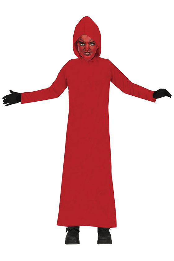TUNIC WITH HOOD, RED, CHILDREN, 7-9 YEARS