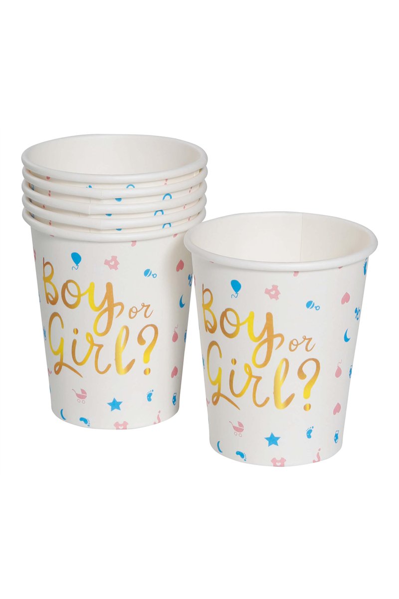 BAG 6 GLASSES IT'S A BOY OR IT'S A GIRL 240 ML 9 C